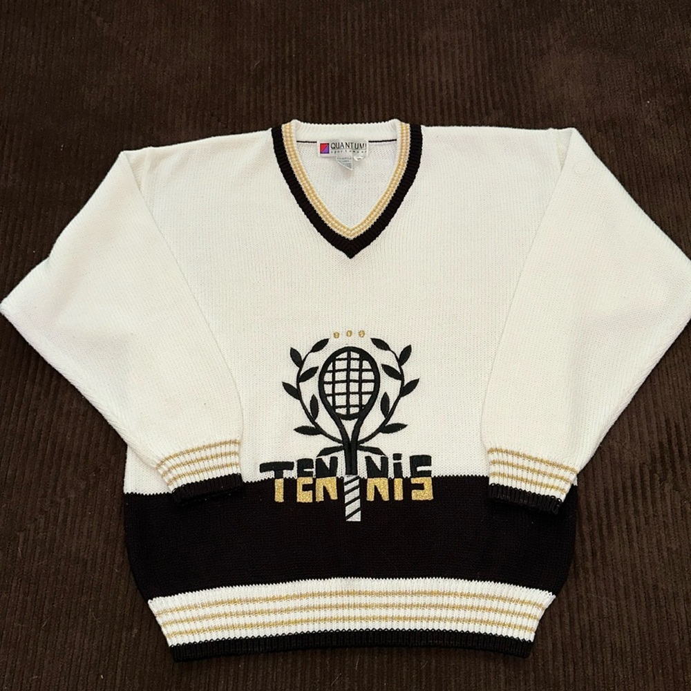 Vintage Tennis Sweater Ladies Quantum Medium